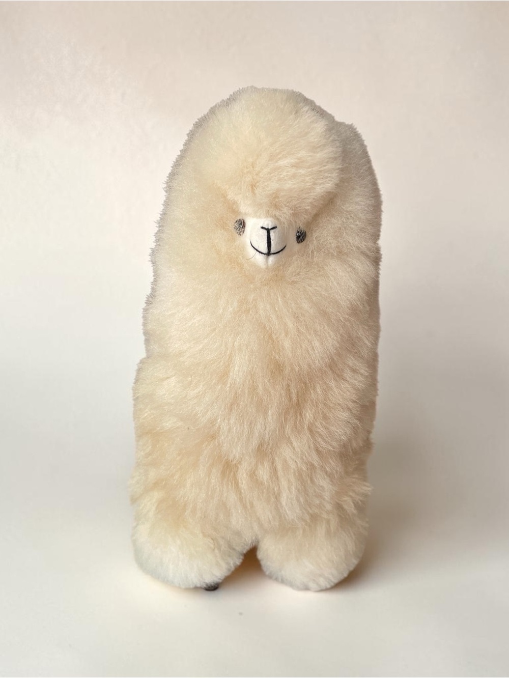 Peruvian alpaca toy, natural, fluffy fur, handmade